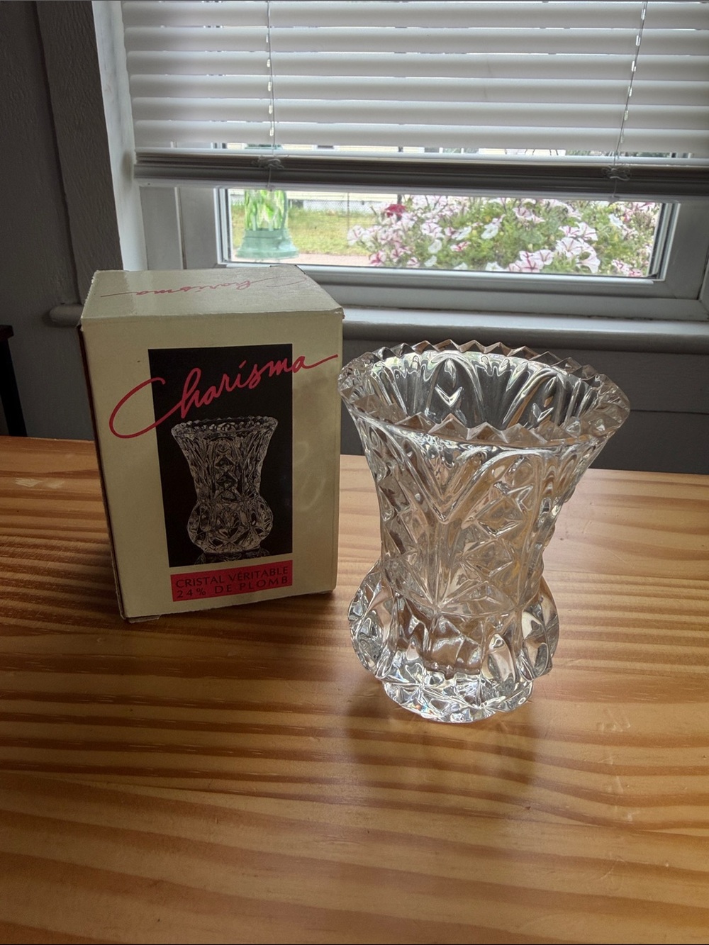 Vintage Kristal Zajecar Charisma 24% Lead Crystal Bud Vase with Box